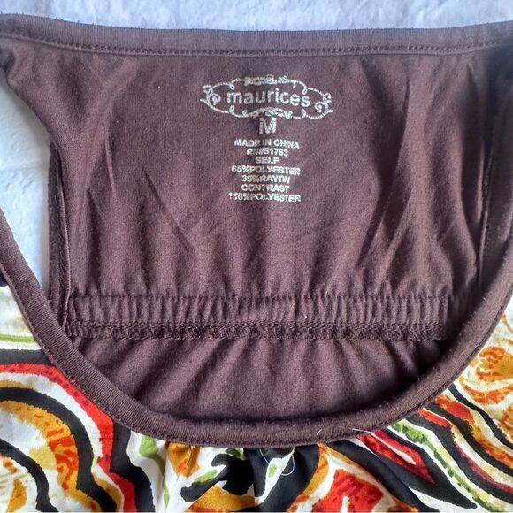 Maurices Red and Yellow Sleeveless Tank Top with Graphic Design - Picture 3 of 6